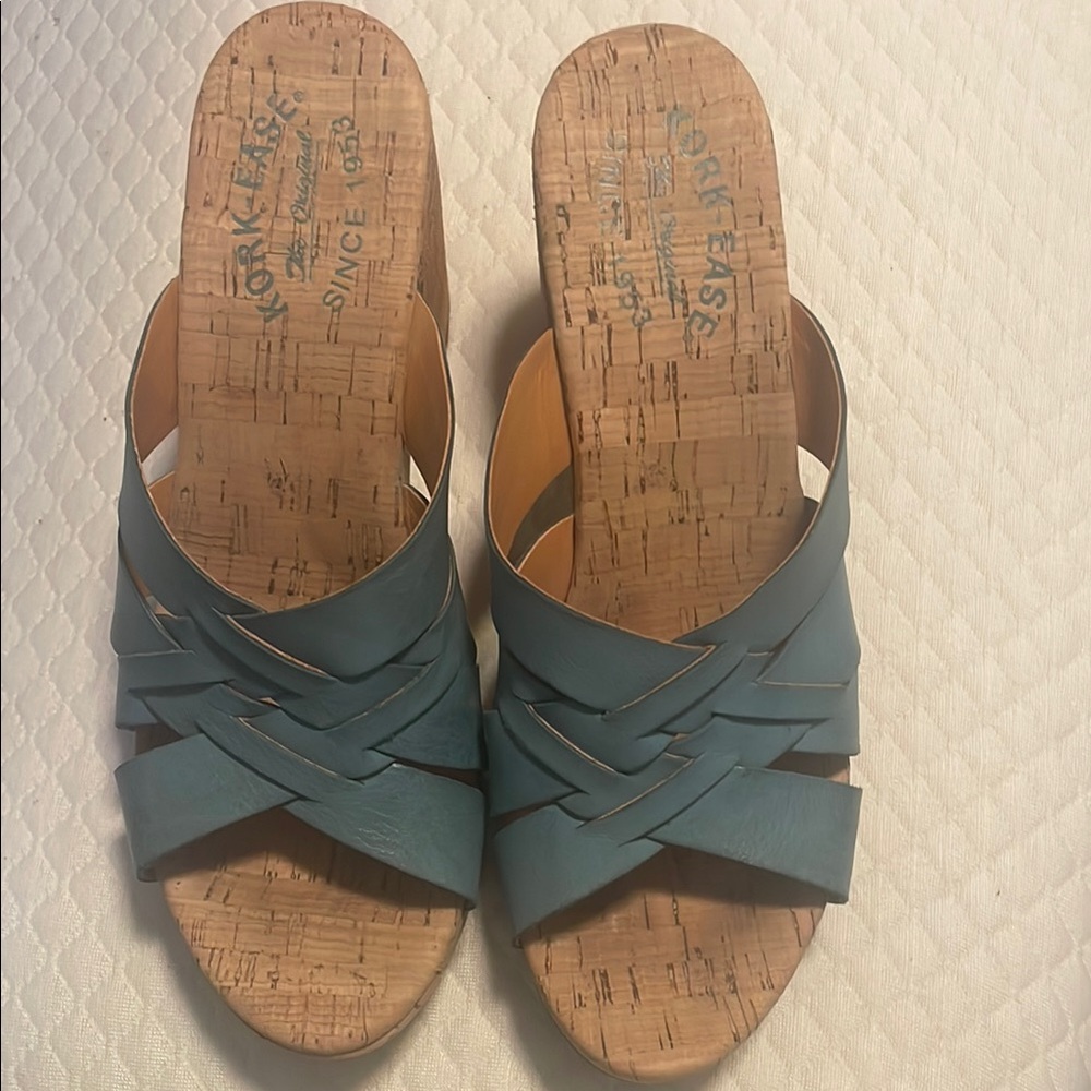 Corkys Teal Woven Sandals